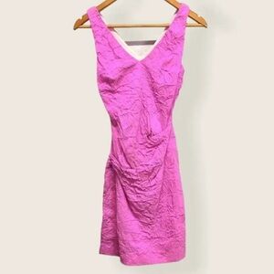 Nicole Miller Pink V-Neck Sleeveless Mini Dress